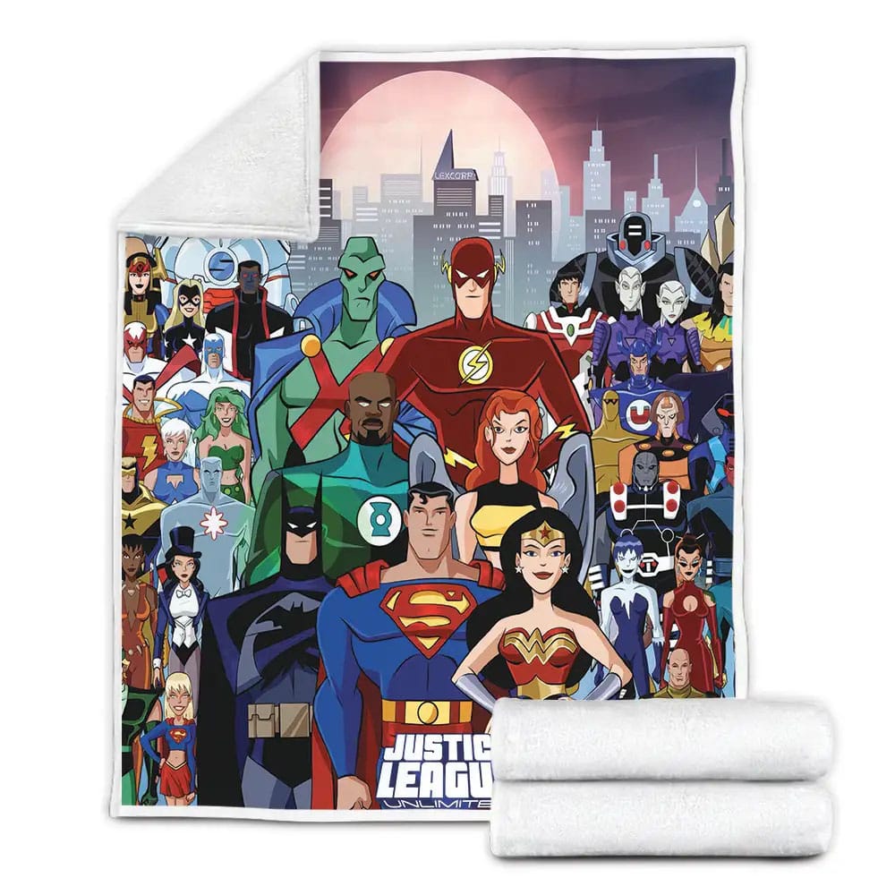Justice League All Heroes Fleece Blanket Gift For Christmas Thanksgiving Halloween