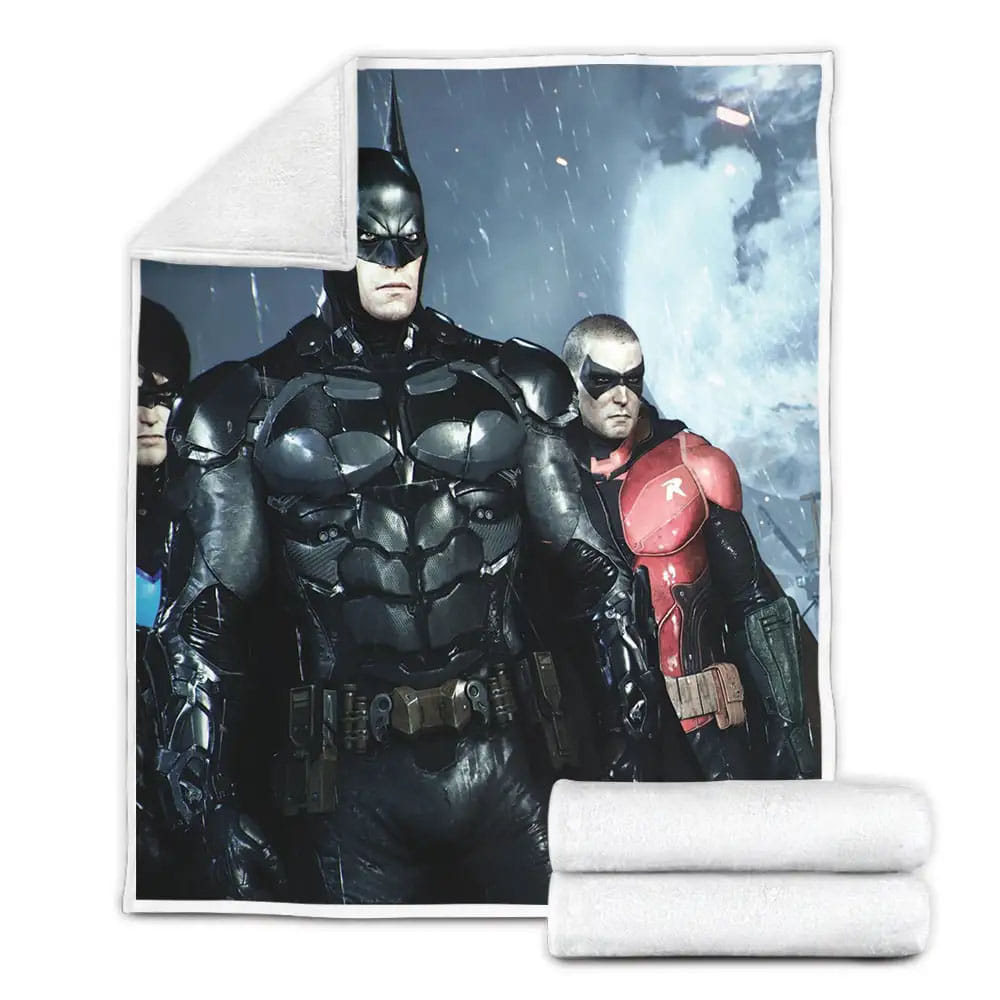 Batman And Robin Arkham Night Video Game Fleece Blanket Gift For Wife Husband Besties