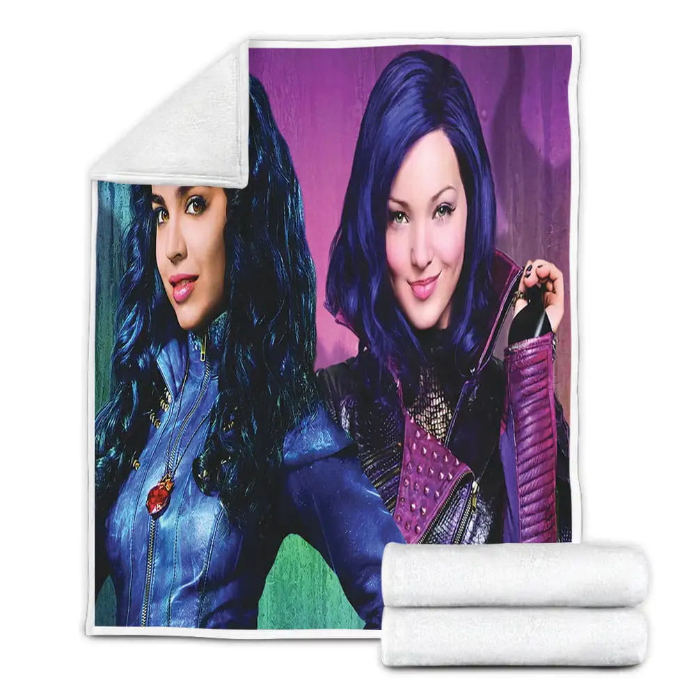 Disney Descendants Fleece Blanket Gift For Birthday Halloween Christmas Thanksgiving