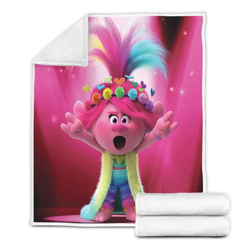 Trolls World Tour 2020 Take The Trip Movie Poster Fleece Blanket Perfect 