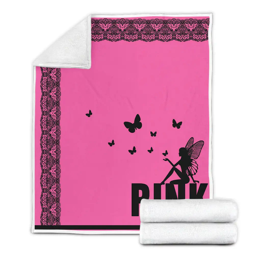 Victorias Secret Pink Embroidery Egyptian Fleece Blanket Gift For Wife Husband Besties