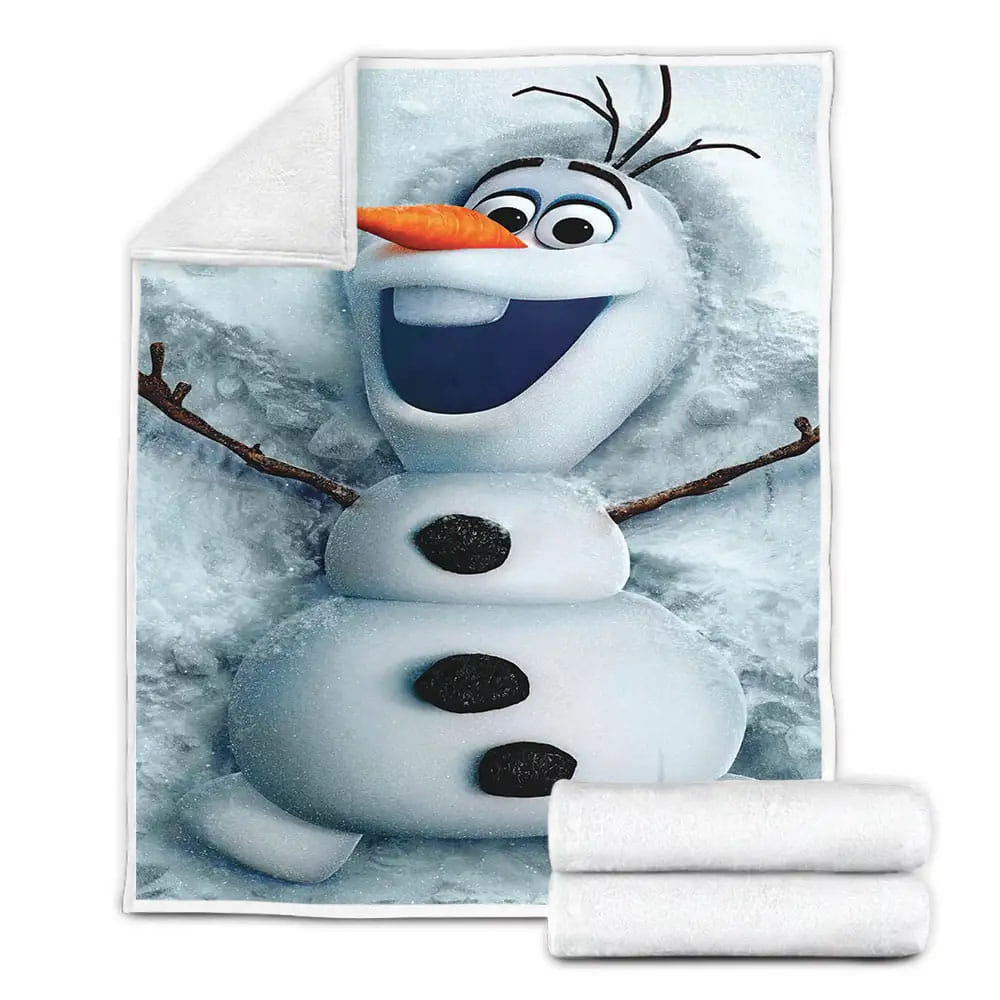 Olaf Snowman Frozen Fleece Blanket Gift For Birthday Halloween Christmas Thanksgiving