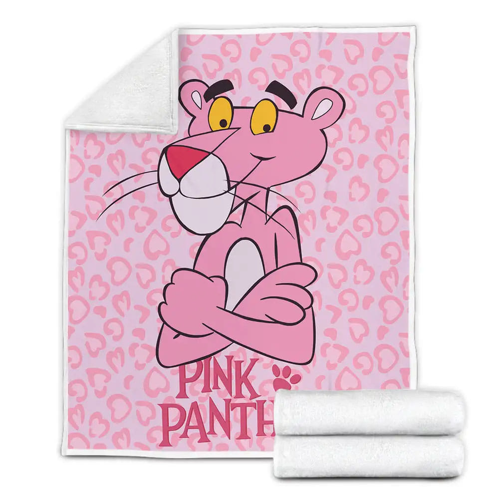 Pink Panther Custom Fleece Blanket Gift For Birthday Halloween Christmas Thanksgiving