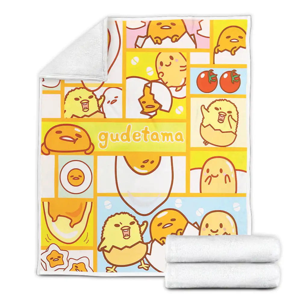 Gudetama With Cute Friends Fleece Blanket Gift For Christmas Thanksgiving Halloween