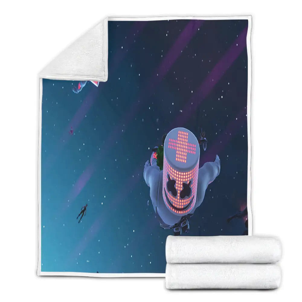 Marshmello Fortnite Fleece Blanket Gift For Birthday Halloween Christmas Thanksgiving