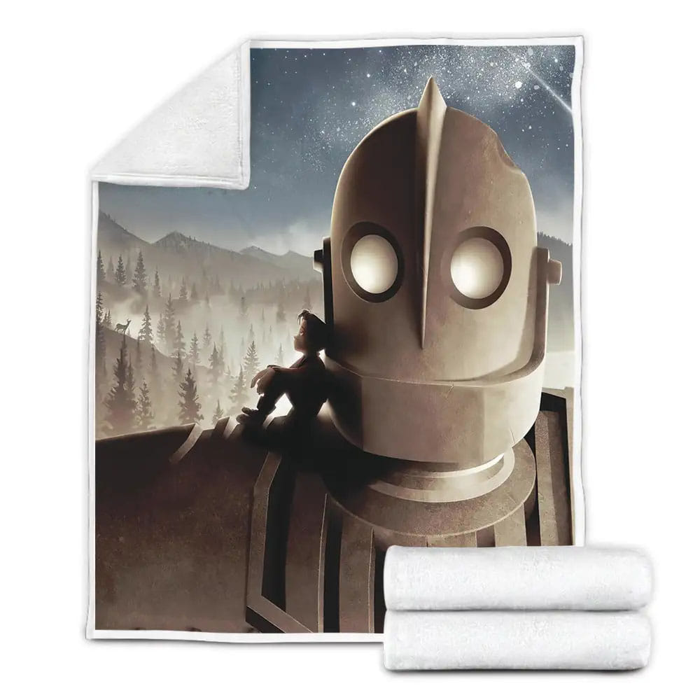 The Iron Giant 1999 Meteor Movie Poster Fleece Blanket Gift For Wife Husband Besties