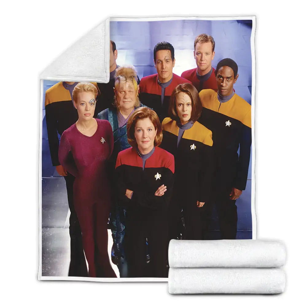 Star Trek Voyager Characters In The Movie Fleece Blanket Gift For Wife Husband Besties