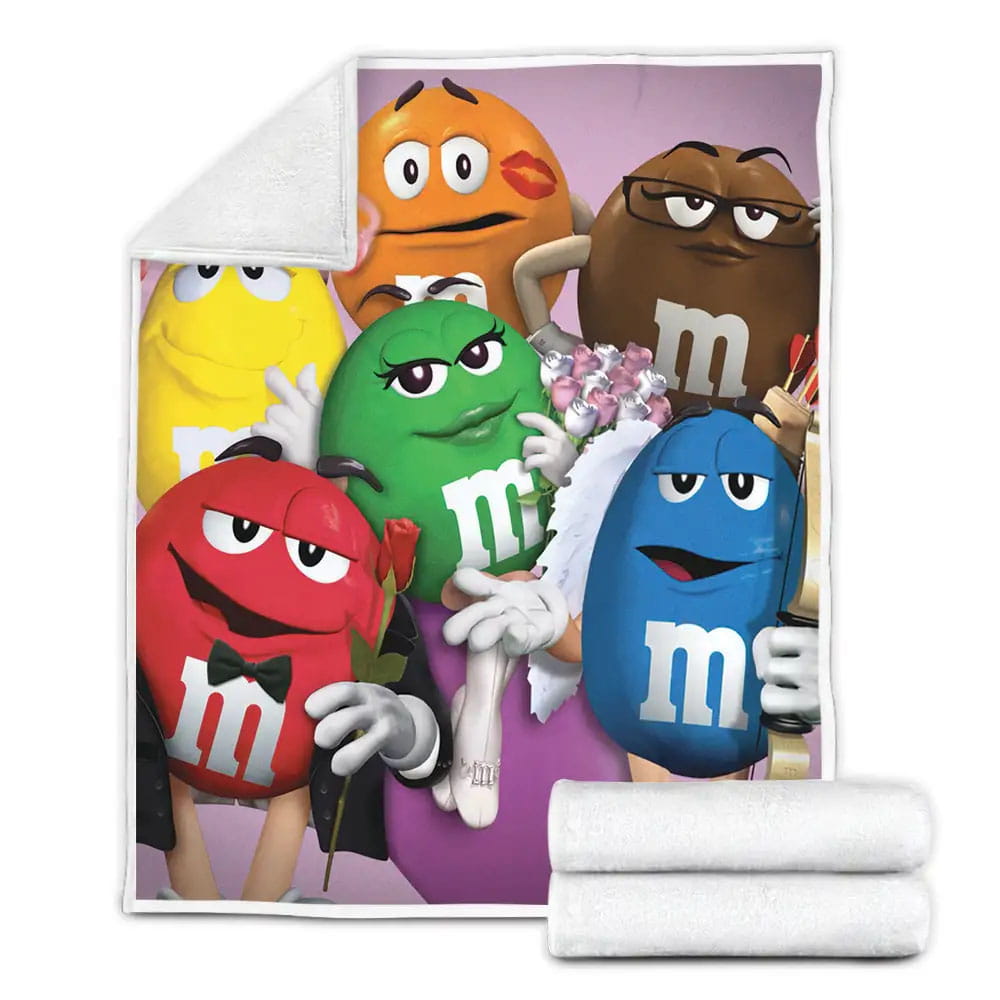 MAndMs Squad Presentss for Valentines Day Fleece Blanket Gift For Wife Husband Besties
