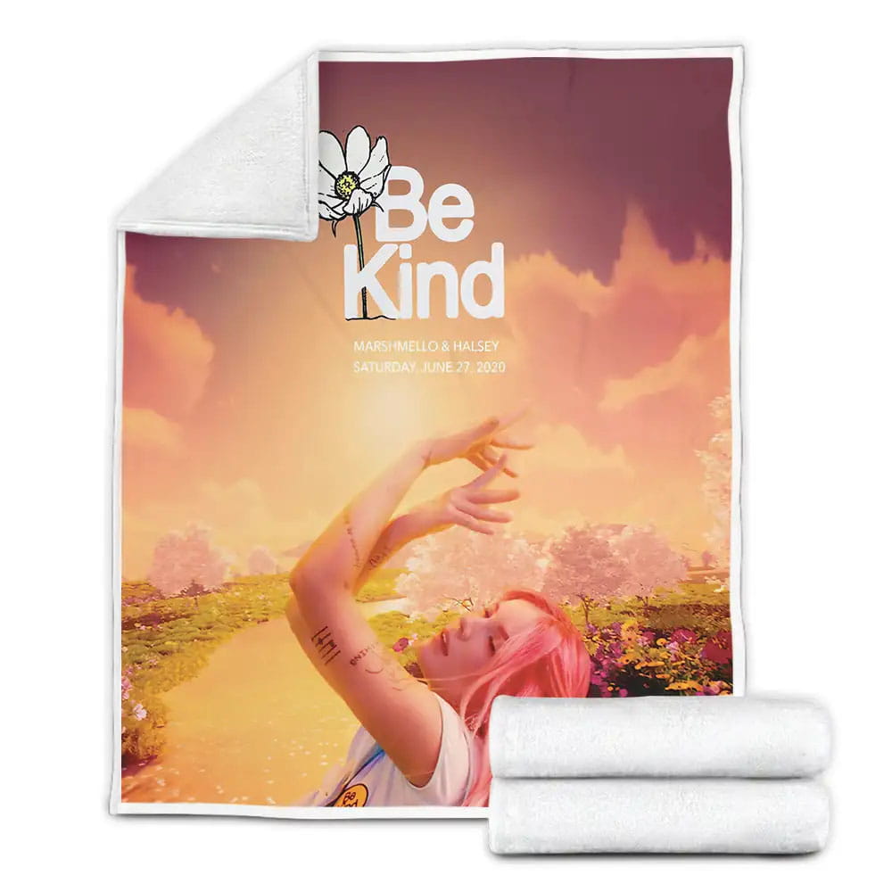 Halsey Album Cover Be Kind Fleece Blanket Gift For Christmas Thanksgiving Halloween