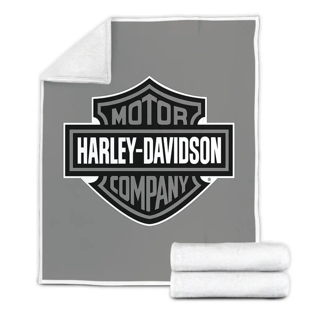 Harley Davidson Motor Logo Fleece Blanket Gift For Christmas Thanksgiving Halloween