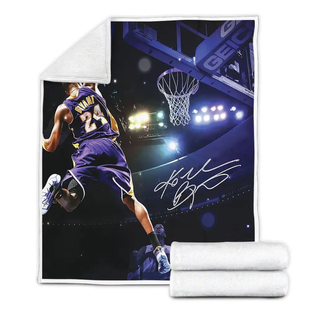 Kobe Bryant Dunking Fleece Blanket Gift For Birthday Halloween Christmas Thanksgiving