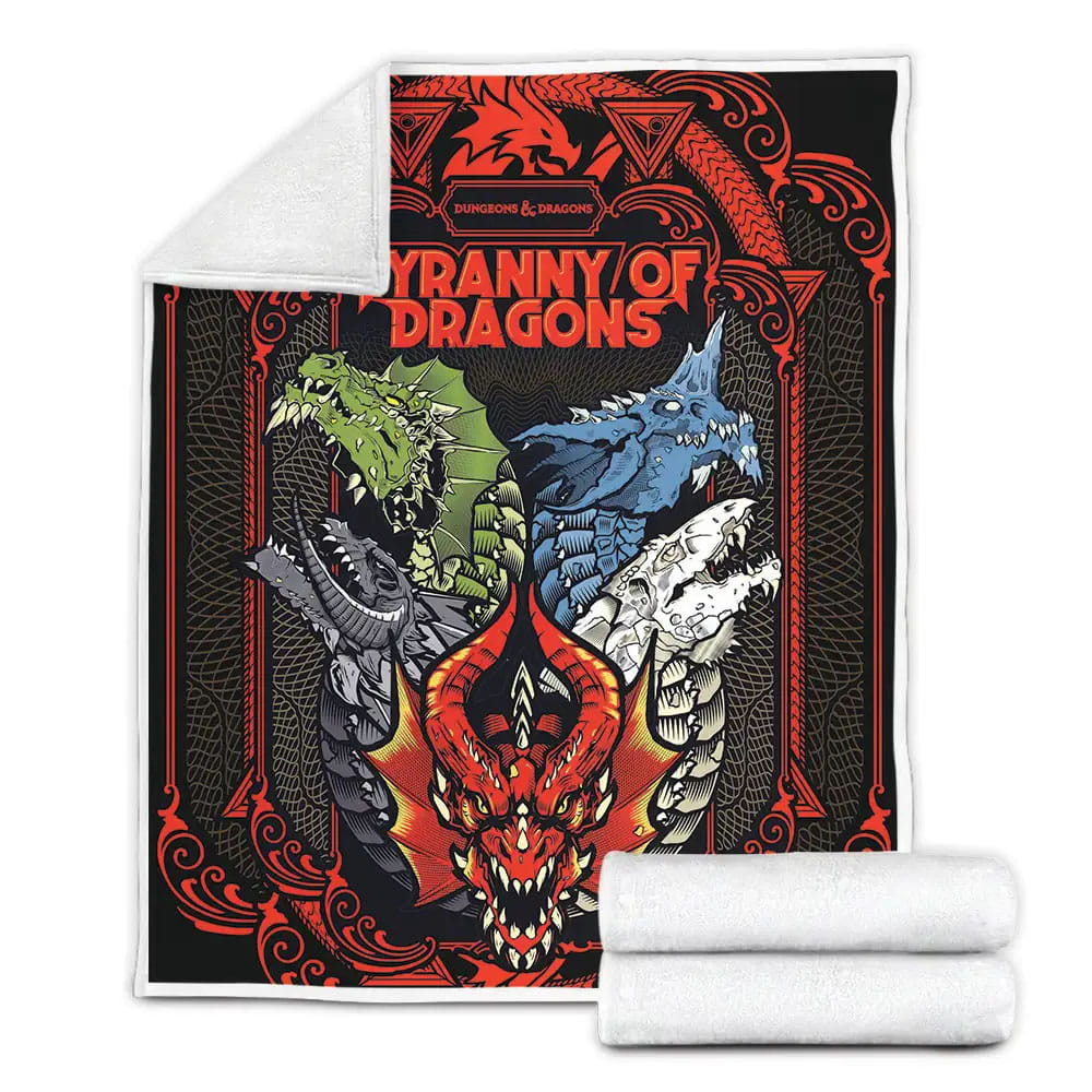 Dnd Art Tyranny Of Dragons Fleece Blanket Gift For Christmas Thanksgiving Halloween