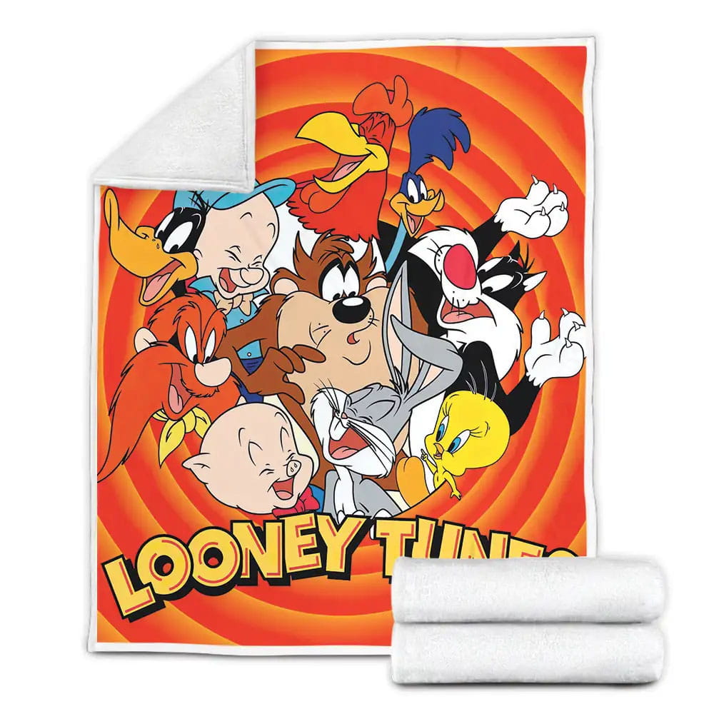 Looney Tunes Orange Fleece Blanket Gift For Birthday Halloween Christmas Thanksgiving