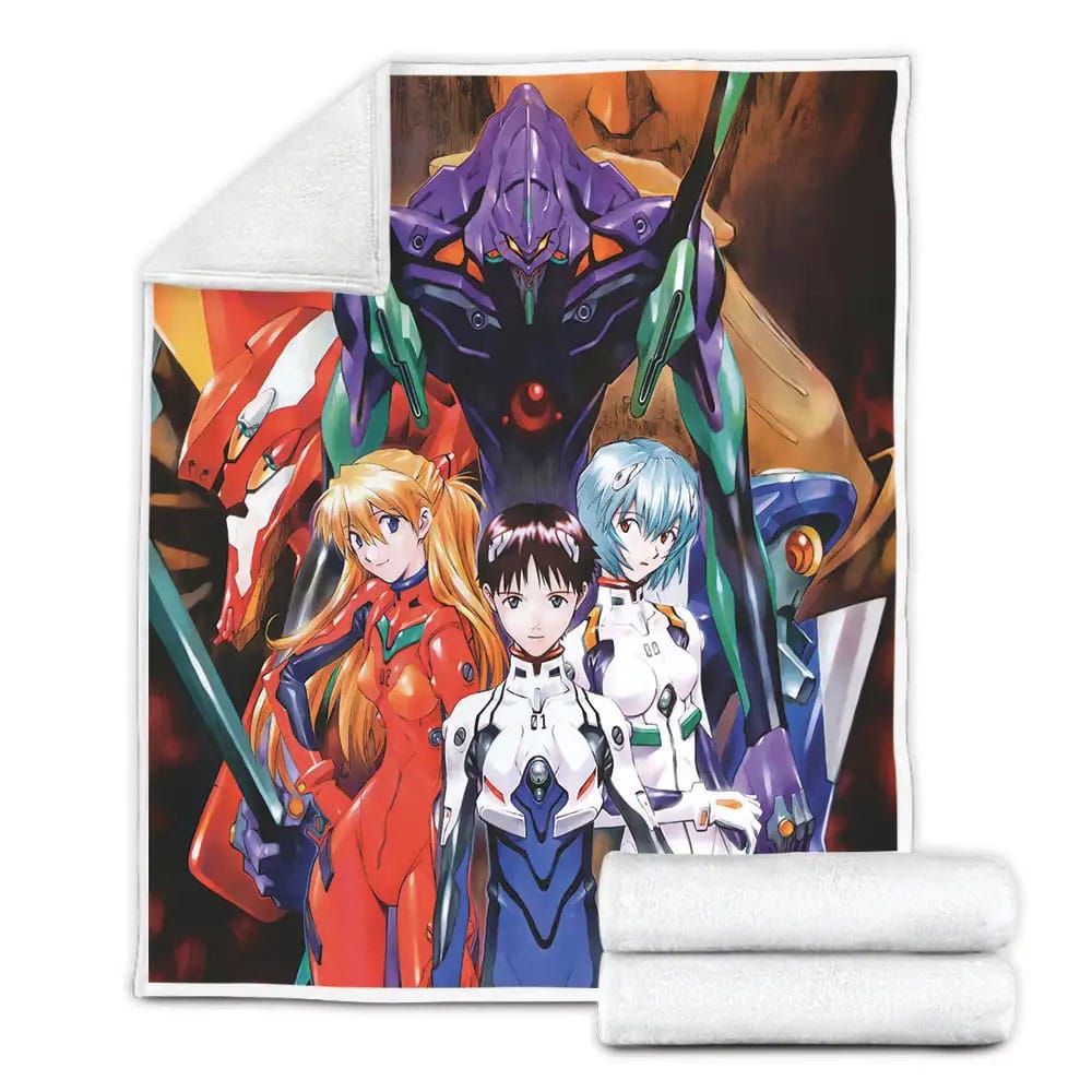 Neon Genesis Evangelion Original Anime Series Poster Fleece Blanket Perfect 