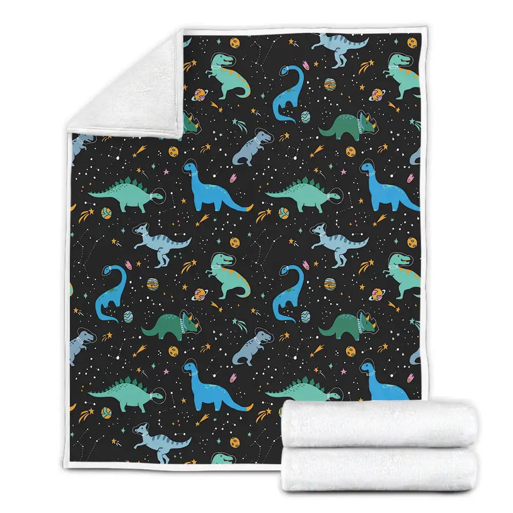 Dinosaur Outa Space Fleece Blanket Gift For Birthday Halloween Christmas Thanksgiving