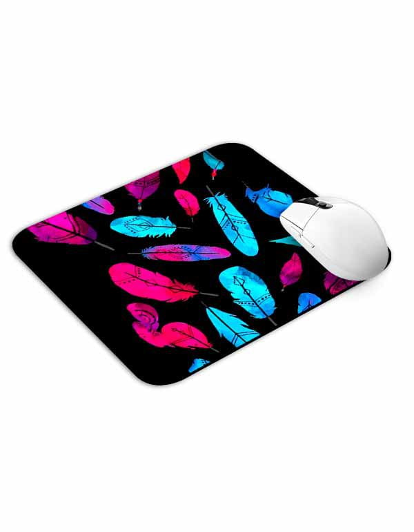 Allleftout Feather Black Mouse Pad