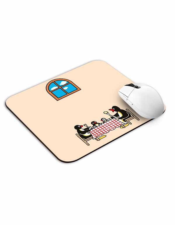 Allleftout Pingu Family Dinner Mouse Pad