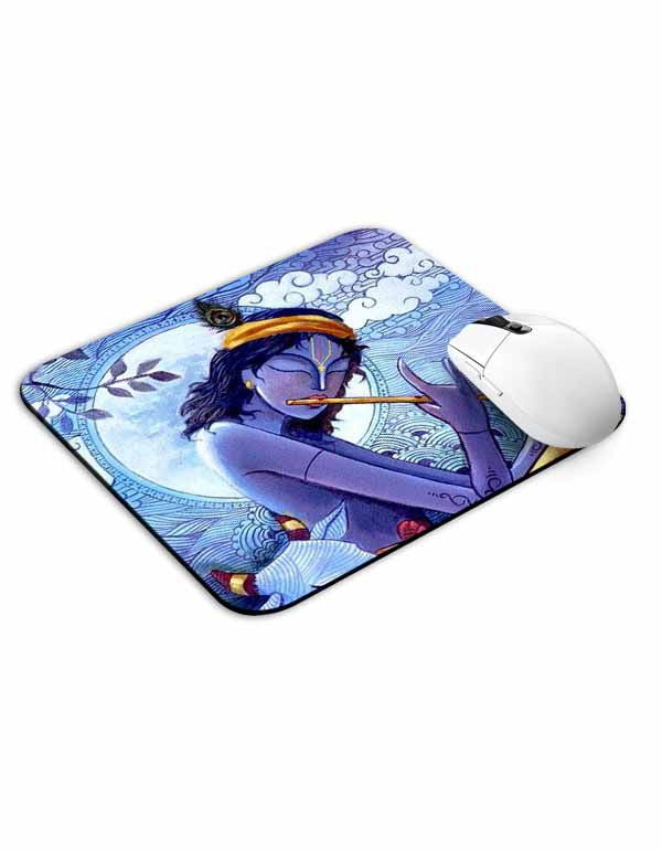 Allleftout Krishna Flute Abstract Mouse Pad