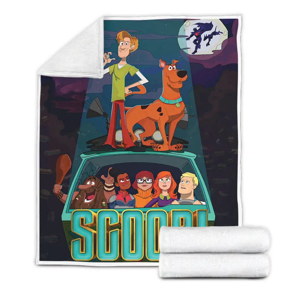 Scooby Doo Movies Scooby Doo On The Vans Roof tomb Fleece Blanket Perfect 