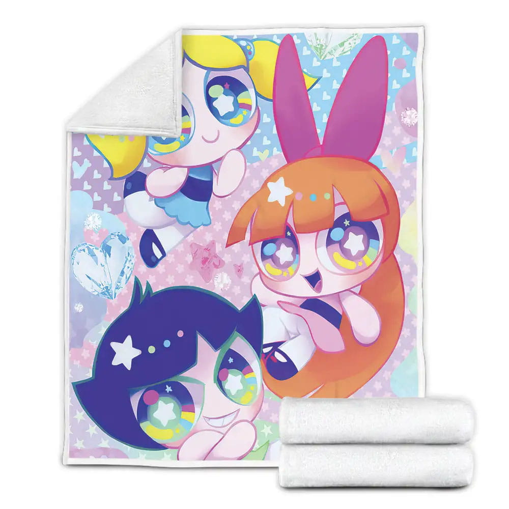 The Powerpuff Girls Sparkly Fleece Blanket Gift For Christmas Thanksgiving Halloween