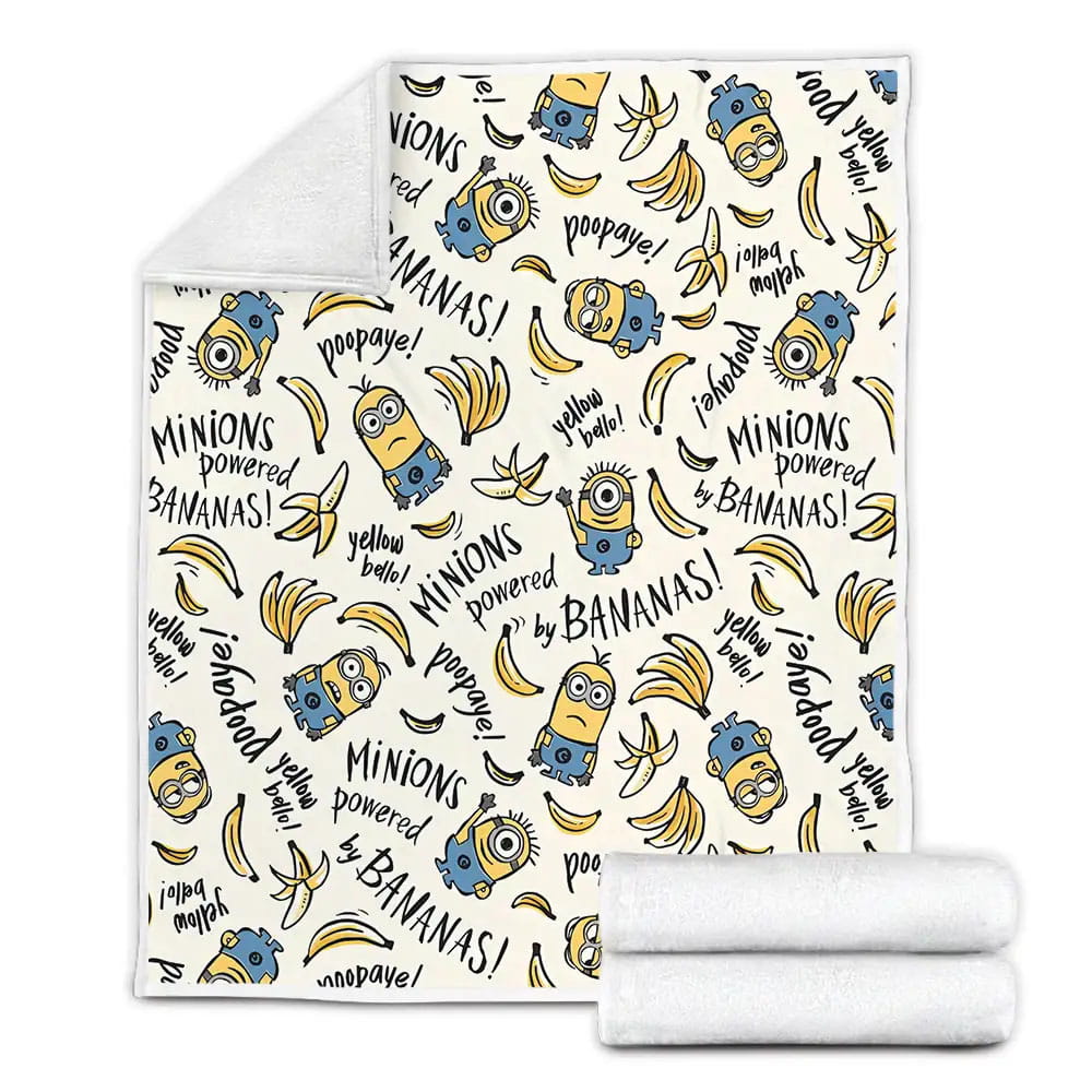 Minion In Despicable Me Minions Powered By Bananass Fleece Blanket Perfect 