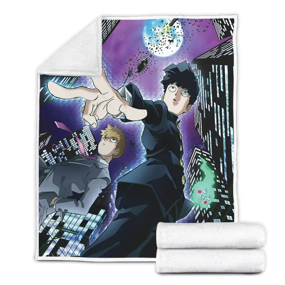 Mob Psycho 100 Anime Fleece Blanket Gift For Birthday Halloween Christmas Thanksgiving