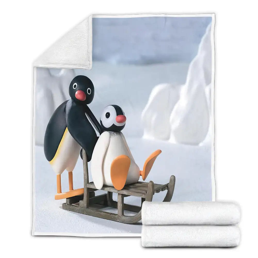 Cartoon Movies Pingu Fleece Blanket Gift For Birthday Halloween Christmas Thanksgiving