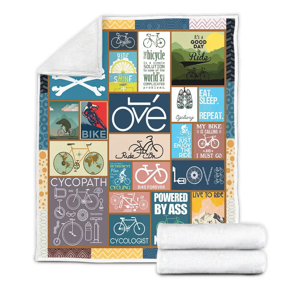 Bicycling My Bike Is Calling And I Must Go Fleece Blanket Gift For Wife Husband Besties