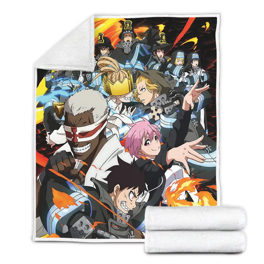 Fire Force Anime Fire Force Fleece Blanket Gift For Christmas Thanksgiving Halloween
