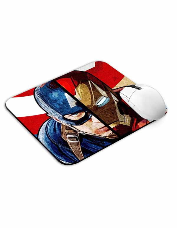 Allleftout Captain America Vs Iron Man Half Face Mouse Pad