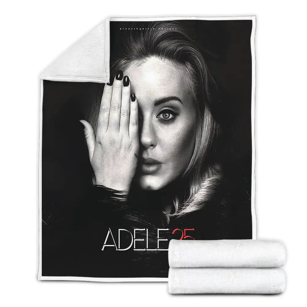 Adele 25 Album Cover Fleece Blanket Gift For Birthday Halloween Christmas Thanksgiving