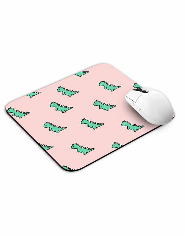 Allleftout Dino Pink Pattern Mouse Pad