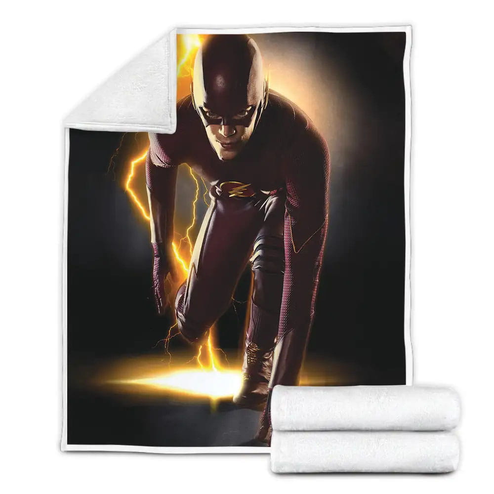 The Flash 2014 The Flash Full Suit Poster Fleece Blanket Gift For Wife Husband Besties