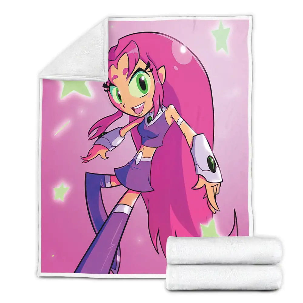 Teen Titans Go Starfire And The Green Stars Fleece Blanket Gift For Wife Husband Besties