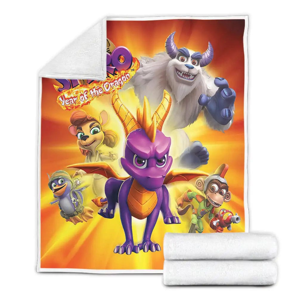 Skylanders Academy Spyro Year Of The Dragon Fleece Blanket Gift For Wife Husband Besties