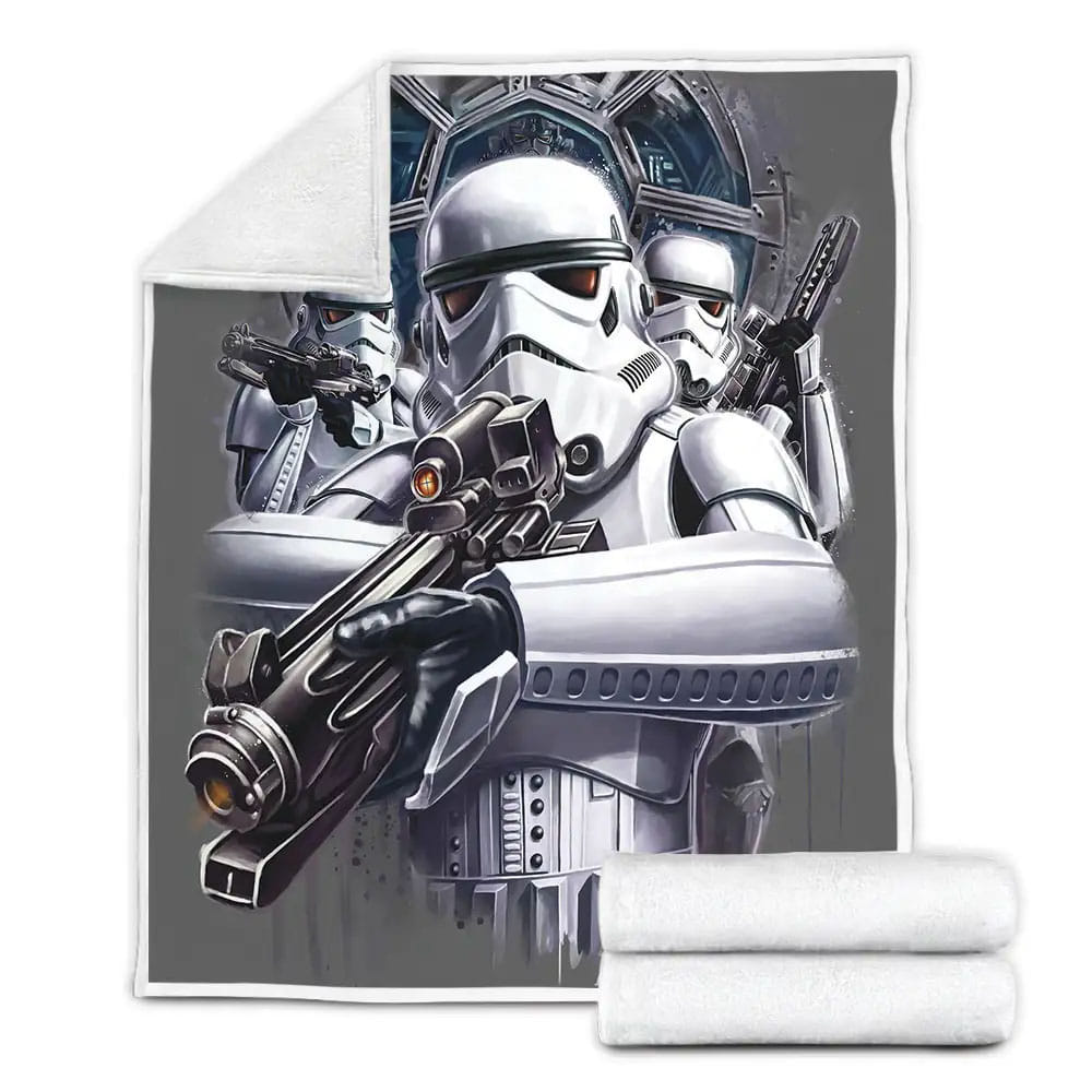Star Wars Stormtroopers 3D Digital Painting Fleece Blanket Gift For Wife Husband Besties