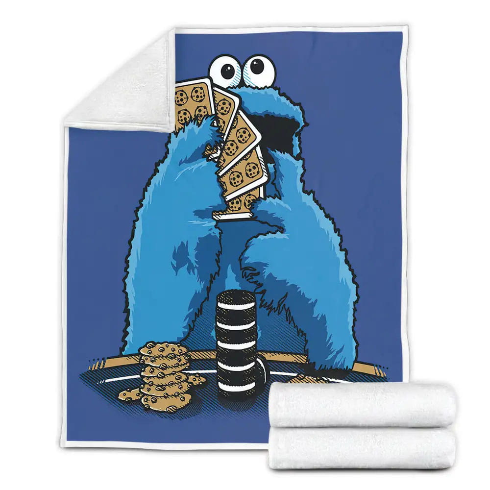Sesame Street Cookie Monster Playing Cards Fleece Blanket Gift For Wife Husband Besties