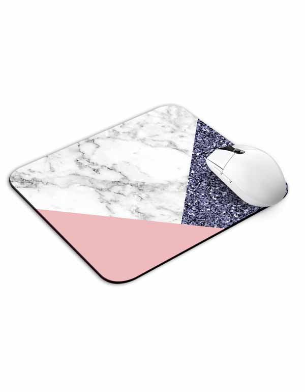 Allleftout Pink Color And White Marble Mouse Pad
