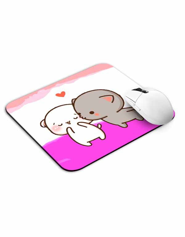 Allleftout Cute Kiss Heart Mouse Pad