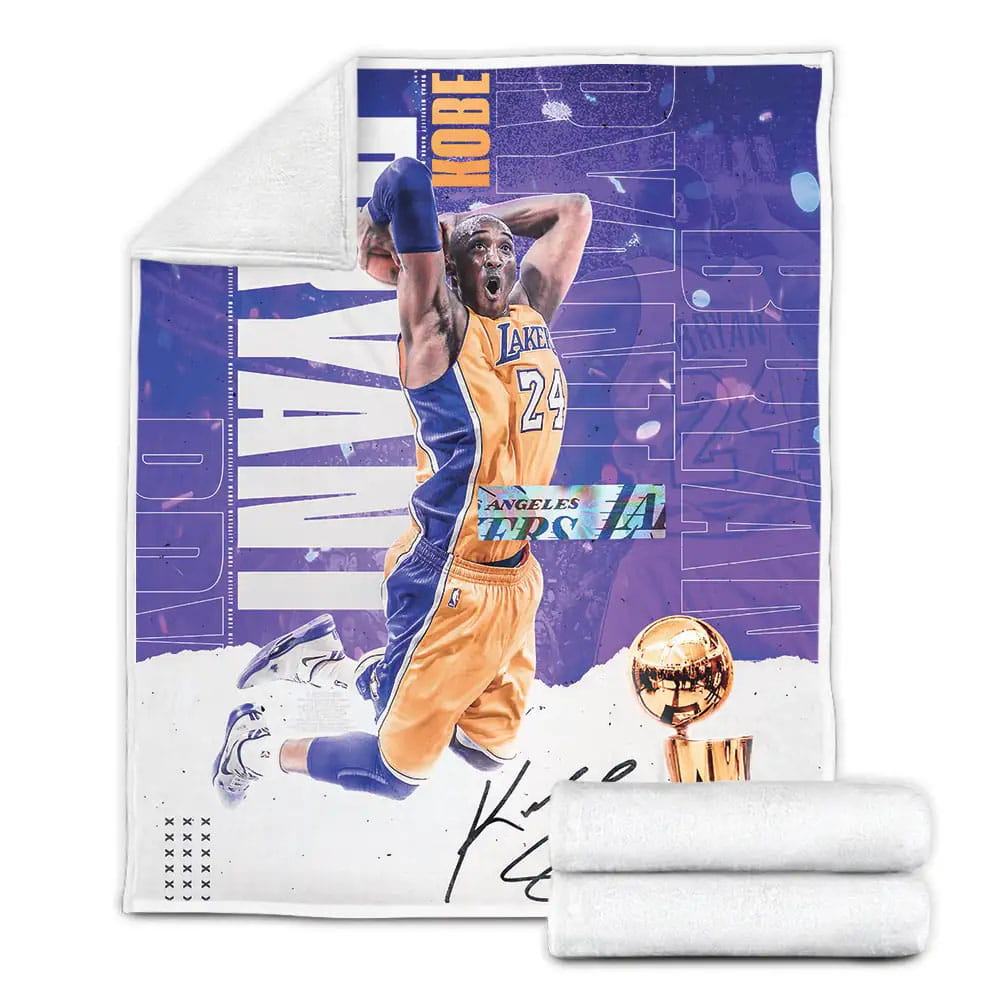 Kobe Bryant Signature Fleece Blanket Gift For Birthday Halloween Christmas Thanksgiving