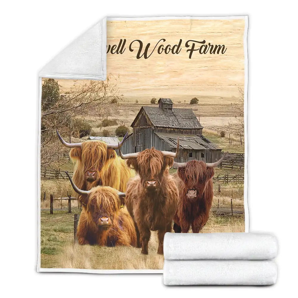 Jackson Highland Cows Fleece Blanket Gift For Birthday Halloween Christmas Thanksgiving