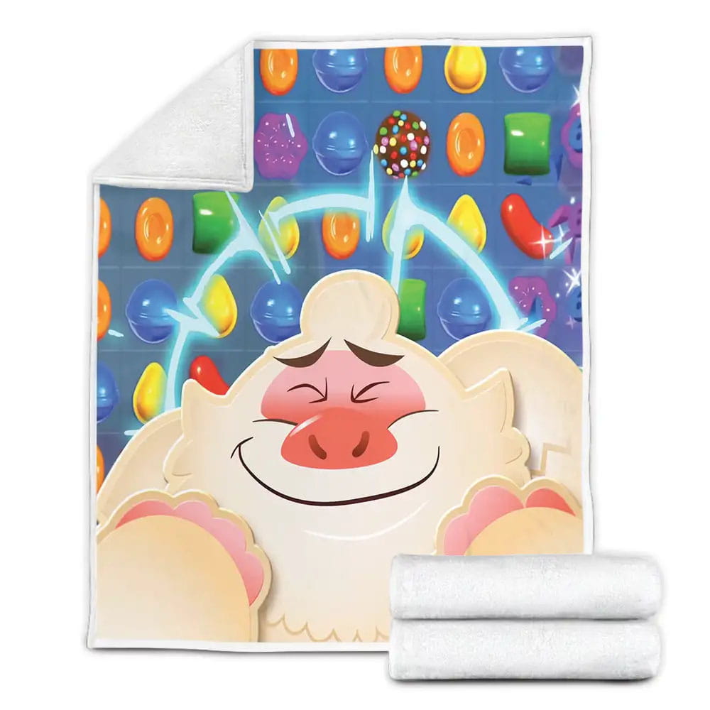 Candy Crush Saga Yeti Cover Fleece Blanket Gift For Christmas Thanksgiving Halloween