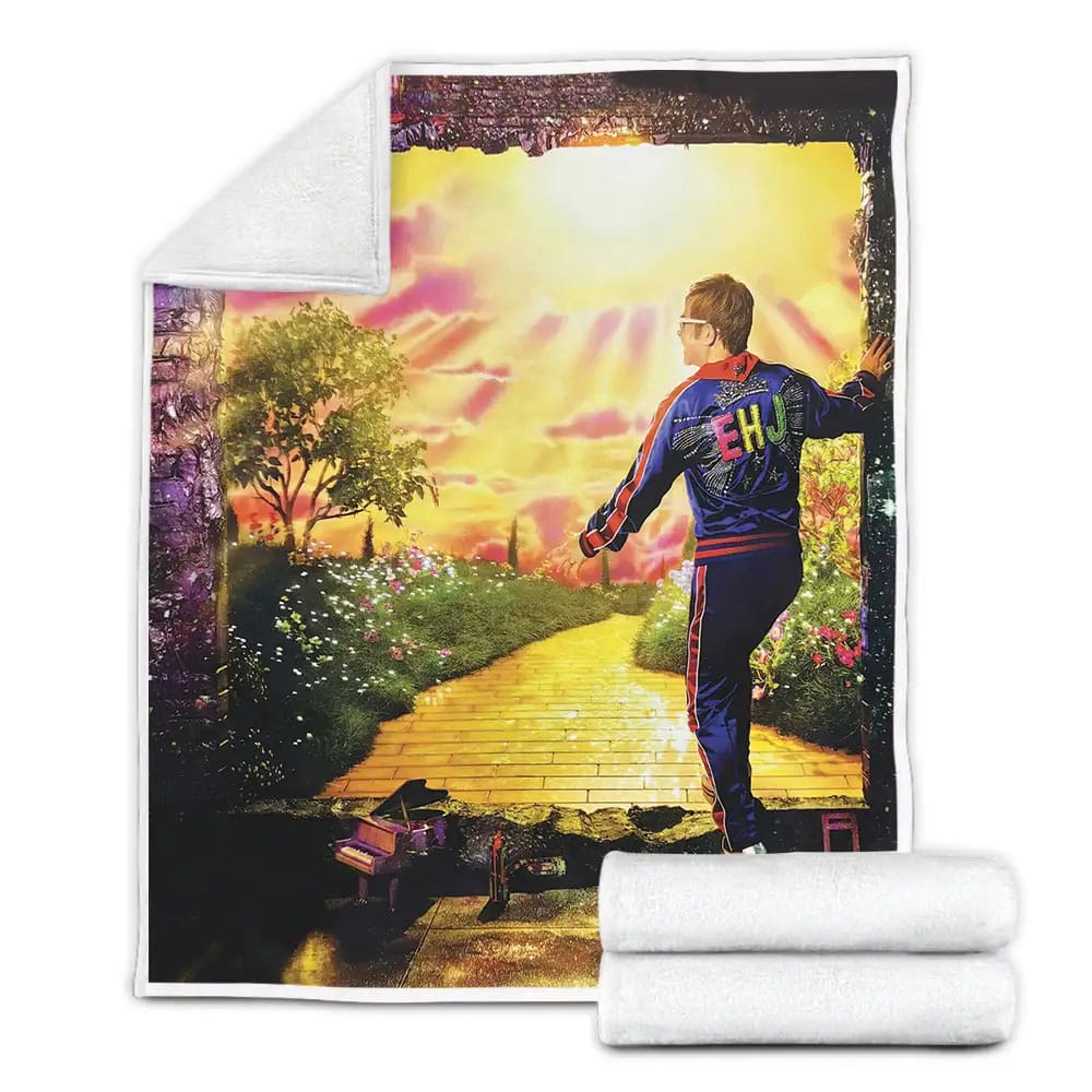 Elton John Farewell Yellow Brick Road Cover Fleece Blanket Gift For Wife Husband Besties
