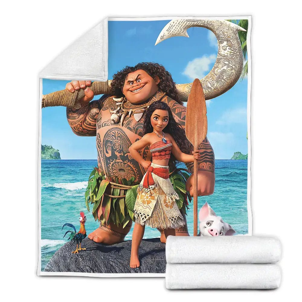 Disney Princess Moana Poster Fleece Blanket Gift For Christmas Thanksgiving Halloween