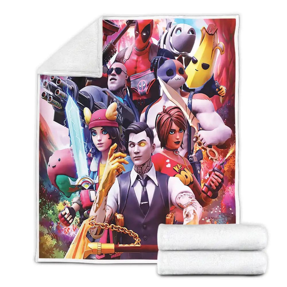 Fortnite Agency Skins Poster Fleece Blanket Gift For Christmas Thanksgiving Halloween