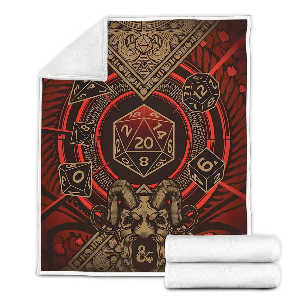 Dnd Dice Art Dice Set Fleece Blanket Gift For Birthday Halloween Christmas Thanksgiving