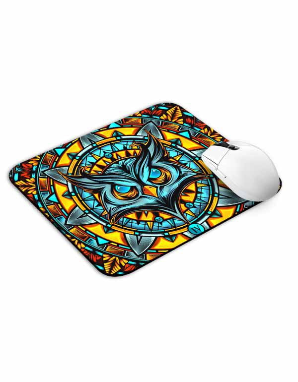 Allleftout Owl Abstract Art Mouse Pad