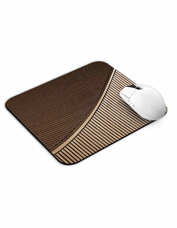 Allleftout Brown Curvy Stripes Mouse Pad