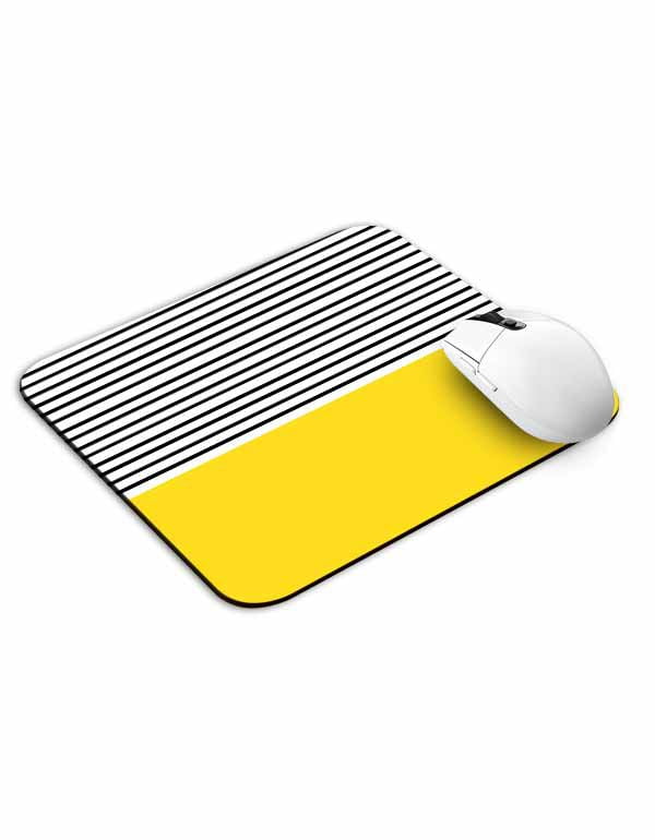 Allleftout Lines On Yellow Block Mouse Pad
