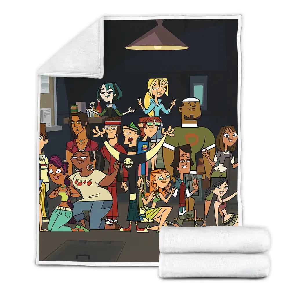 Total Drama Characters Posing Fleece Blanket Gift For Christmas Thanksgiving Halloween